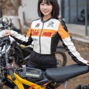 Womens Racer/Rider's PU Leather Crop Jacket size L